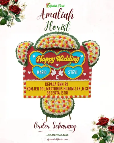 Karangan Papan Bunga Pernikahan di Solo
